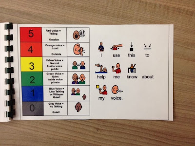 Voice Volume Chart adapted book for special education