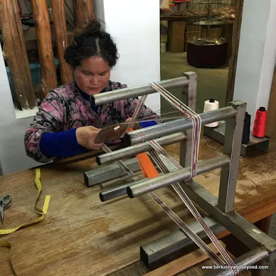 weaver at Dageeli Tribe House Restaurant in Hualien, Taiwan