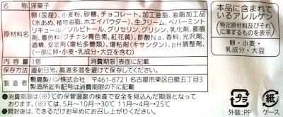 パッケージ裏の原材料名など