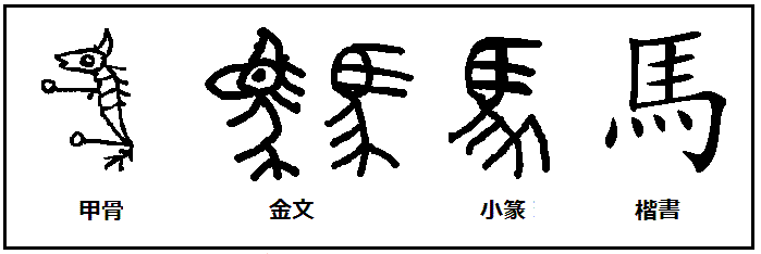 漢字考古学の道 漢字の成立ちが分かれば 由来が分かる 漢字が書ける 漢字の仕組みが分かる 社会 歴史そして人間が分かる 漢字の成り立ち の意味するもの 馬 の歴史は 人の歴史そのものだ