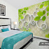 Green Natural Leaf and White Circles 3D Wallpaper Free Download UG-Design # 567