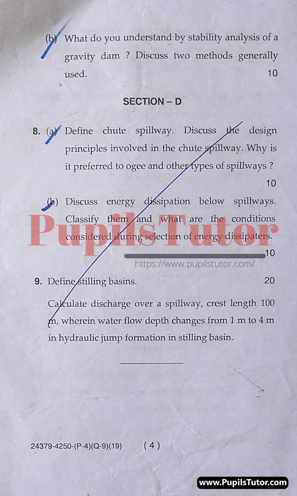 MDU (Maharshi Dayanand University, Rohtak Haryana) Regular Exam (B.Tech (Civil) – Bachelor of Technology) Irrigation Engineering Important Questions Of May, 2019 Exam PDF Download Free (Page 4)