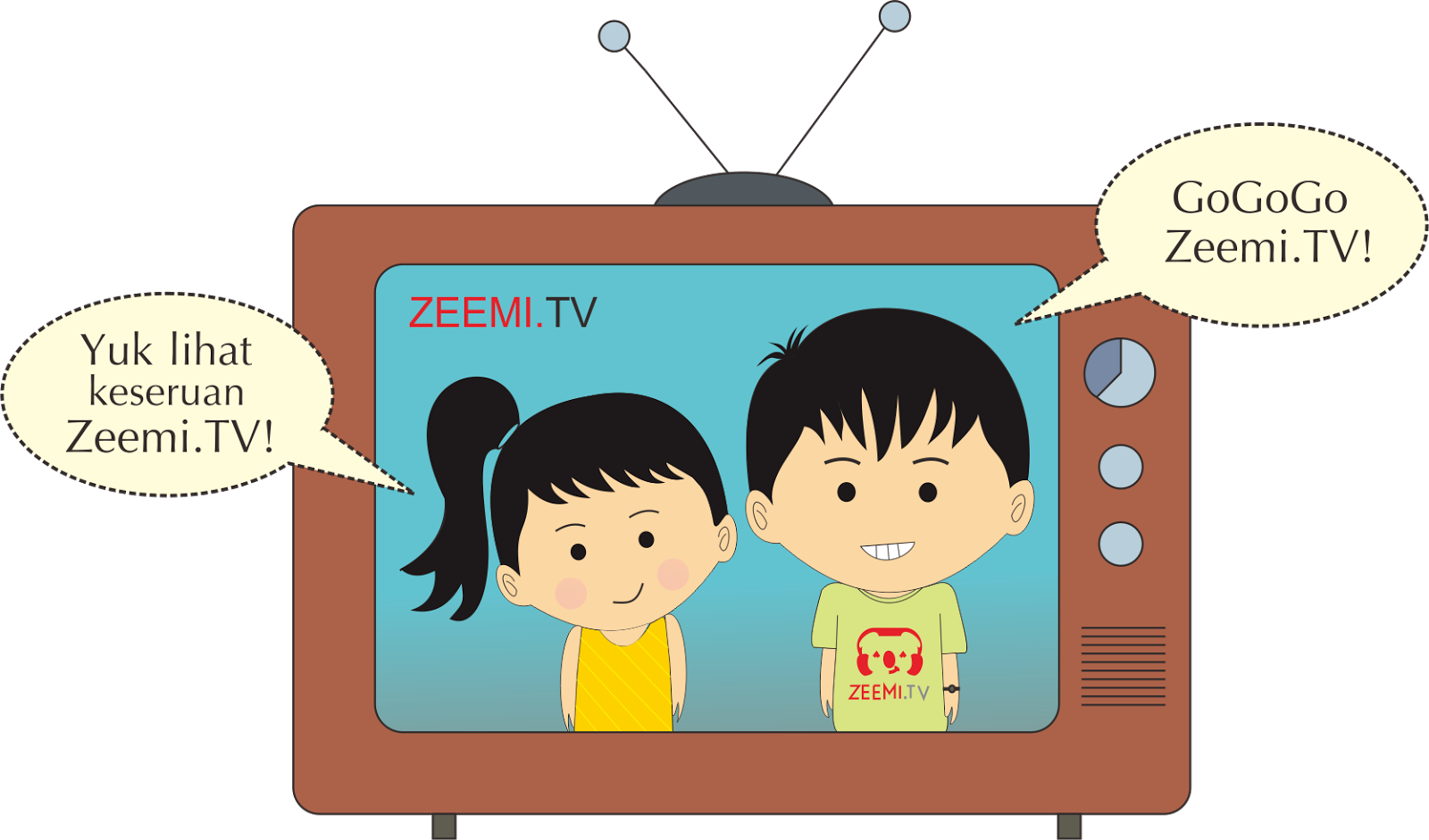  Gambar  Kartun Anak Nonton  Tv  Top Gambar 