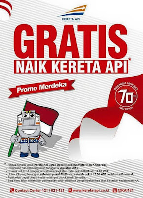 Tiket KAI Promo Merdeka Menyambut HUT RI ke 70