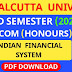 CU B.COM 3rd Semester Indian Financial System (Honours) 2020 Question Paper | B.COM Indian Financial System (Honours) 3rd Semester 2020 Calcutta University Question Paper