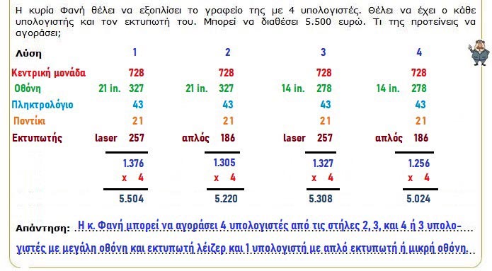 Κεφ. 58ο: Προβλήματα - Μαθηματικά Γ' Δημοτικού - by https://idaskalos.blogspot.gr