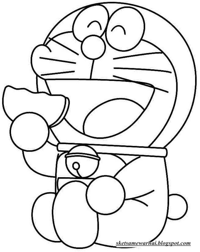  Sketsa  Mewarnai Gambar  Doraemon  Sketsa  Mewarnai