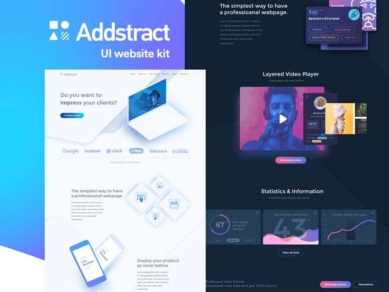 Addstract Free Web UI Kit for Sketch