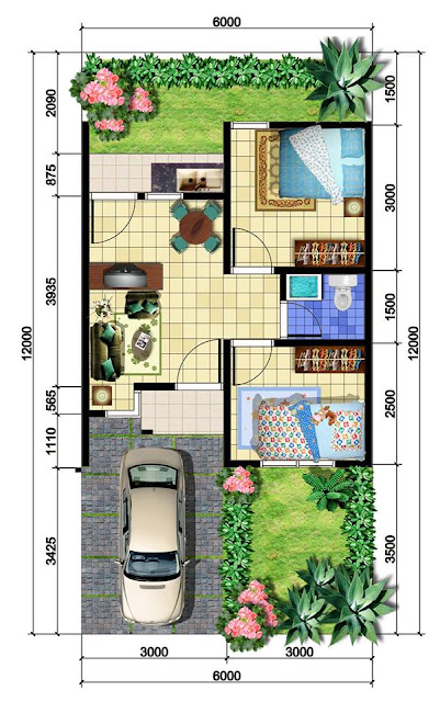 Denah Rumah Minimalis Type 36