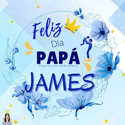 Solapín Feliz Día del Padre - Nombre James para imprimir gratis