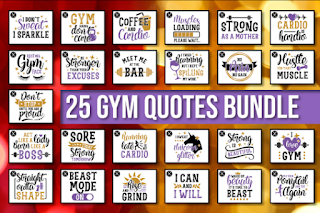 Gym Quotes SVG Bundle, Barbell svg, workout svg, sport svg, motivational quotes svg, muscles svg, fintess svg, exercise svg,cricut svg files