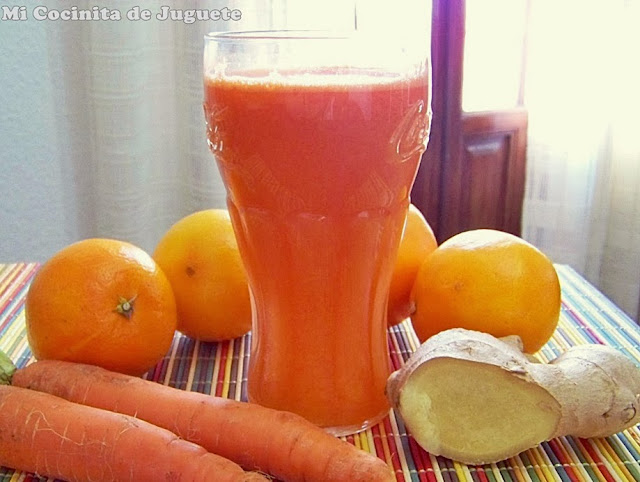 zumo de zanahoria, naranja y jengibre contra resfriados y gripe