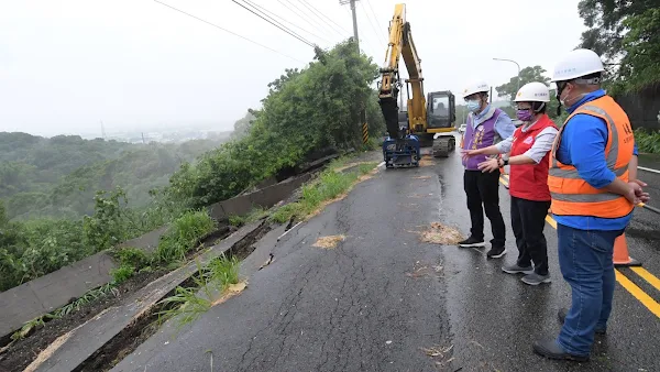 彰化豪雨釀多處道路坍塌搶修 王惠美籲用路人注意安全