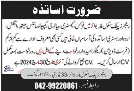 New Rangers Public School Lahore Teachers Jobs 2024