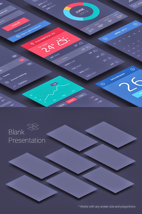 Perspective App Screens Mock-Up PSD