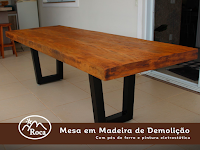 Mesa De Madeira Com Estrutura De Ferro