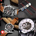 Men Leather Strap Military Watches Men's Chronograph Waterproof Sport Wrist Date Quartz Wristwatch Gifts (Gold Brown)