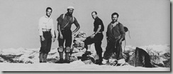 Tom Frost, Royal Robbins, Chuck Pratts e  Yvon Chounard.  1º ascención de North America Wall