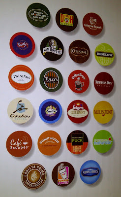 Display of variety of K-cup coffee varieties