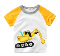 kaos anak laki bagus tema mobil eskavator