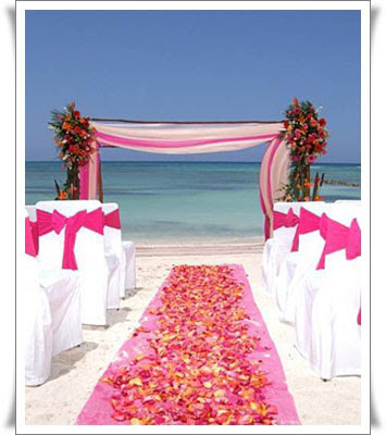 Pink Beach Wedding Decorations