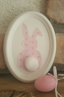 hand-made easter decoration: bunny in a frame