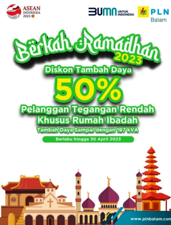 Promo Ramadhan Berkah PLN Batam, Tambah Daya  Rumah Ibadah Diskon 50 Persen, ,