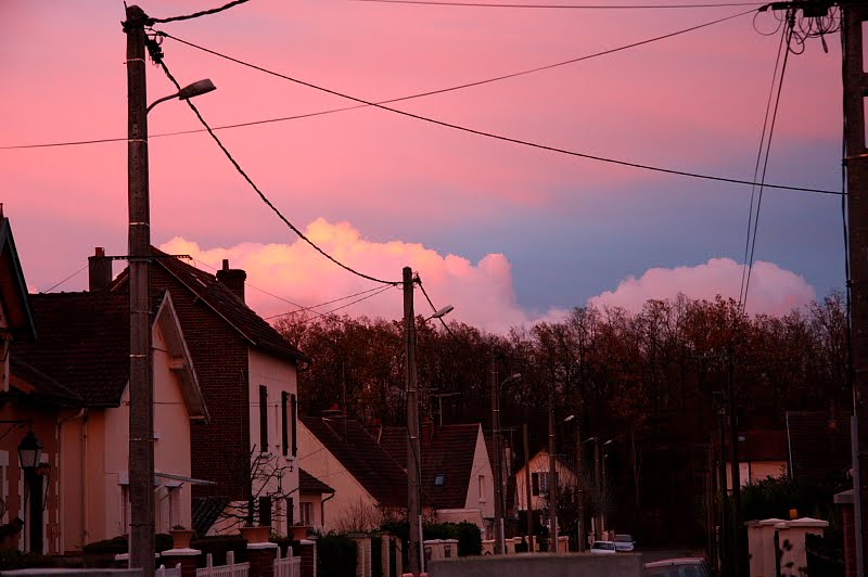 There was a crazy pink light painting everything all rosy and I hadn't even