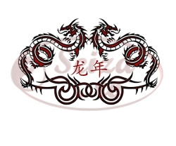 dragons tattoo / tribal tattoo / chinese writing tattoo