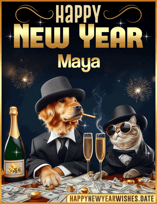 Happy New Year wishes gif Maya