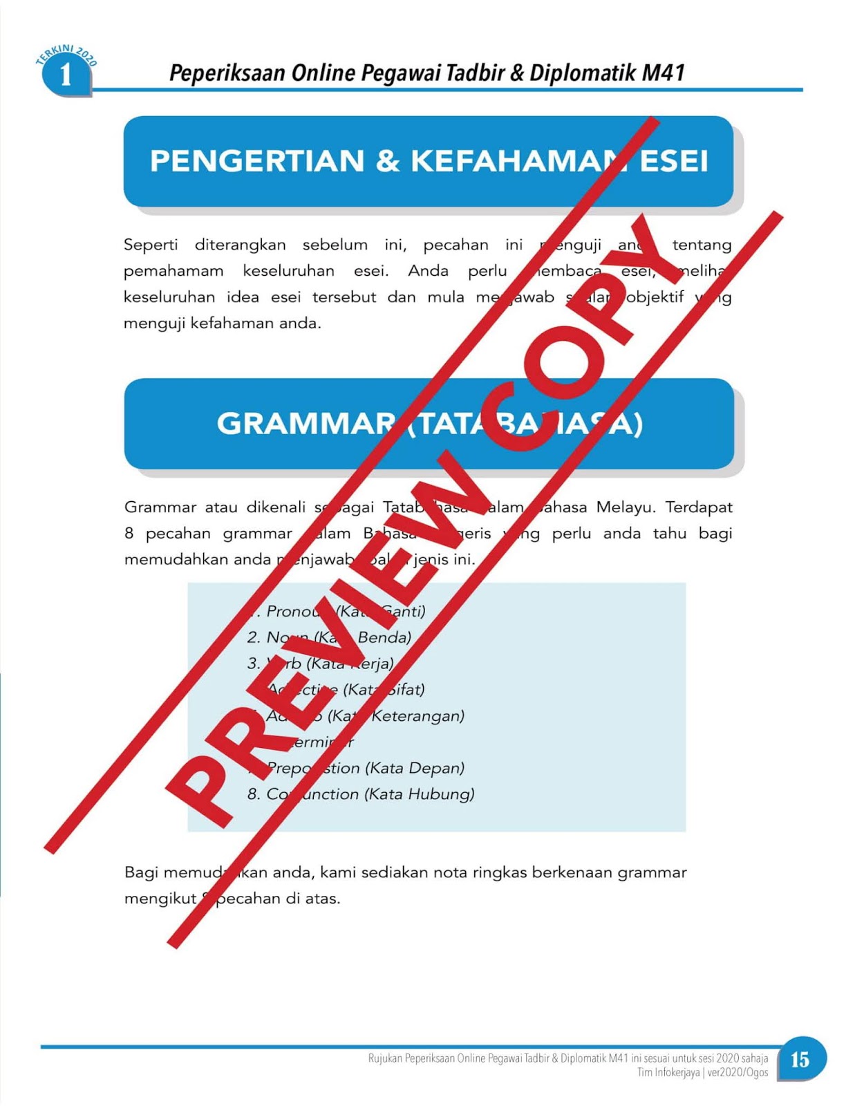 Nota Ringkas & Contoh Soalan Peperiksaan Pegawai Tadbir 