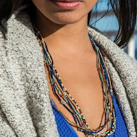 zulugrass single strands stacked necklace