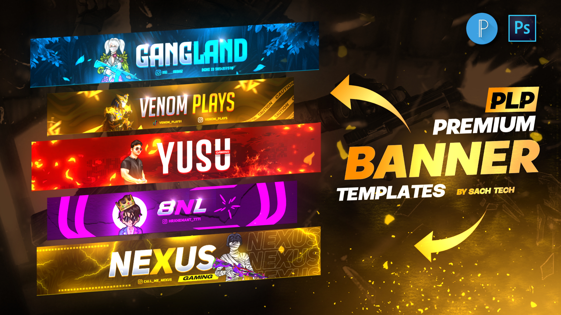 FREE)  Gaming Banner Template Pack! *2021* 