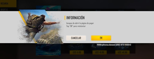 no puedo comprar diamantes free fire