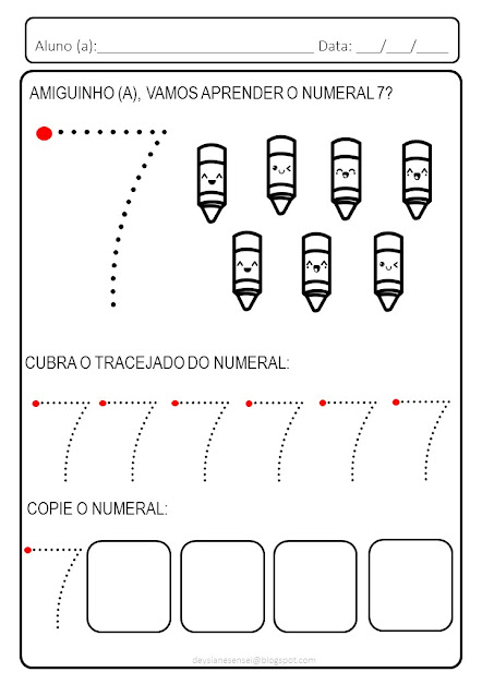 Explore o número 7, Descubra sua forma, brinque de contar até sete, compare quantidades, explore conjuntos com essa quantidade e encontre elementos com essa característica no mundo real. Uma aventura que combina matemática e criatividade!