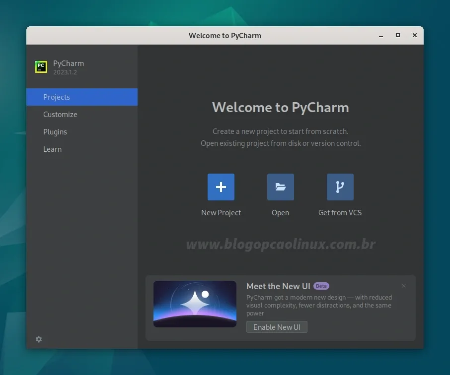 PyCharm Community executando no Debian 12 Bookworm