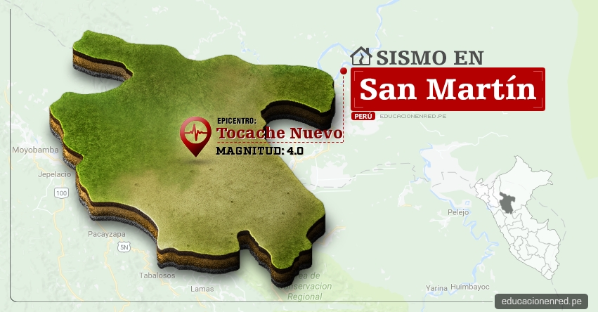 Temblor en San Martín de 4.0 Grados (Hoy Viernes 30 Diciembre 2016) Sismo EPICENTRO Tocache Nuevo - Tarapoto - IGP - www.igp.gob.pe