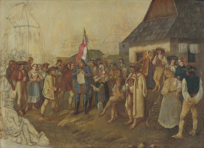 "Assembleia do povo eslovaco na primavera de 1848" (1848), de Peter Michal Bohuň (conservada na Galeria Nacional Eslovaca).