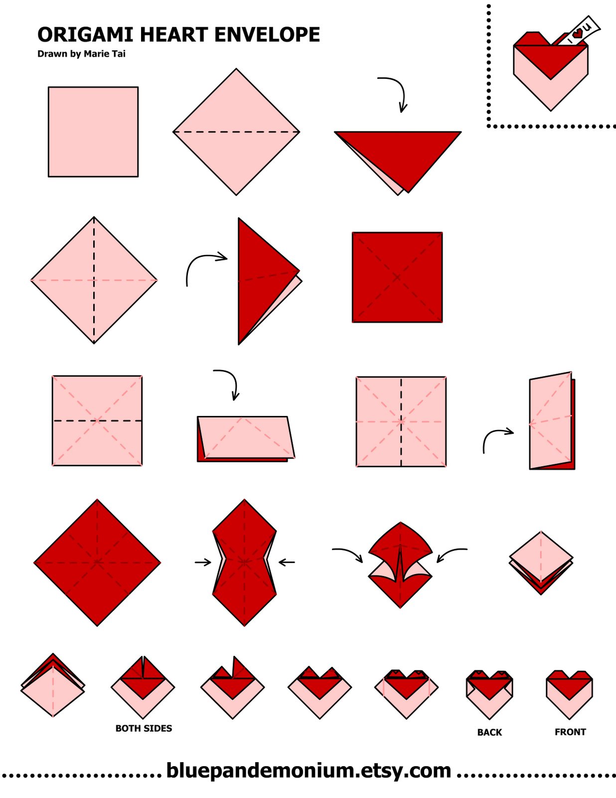 Origami Heart Envelope 7