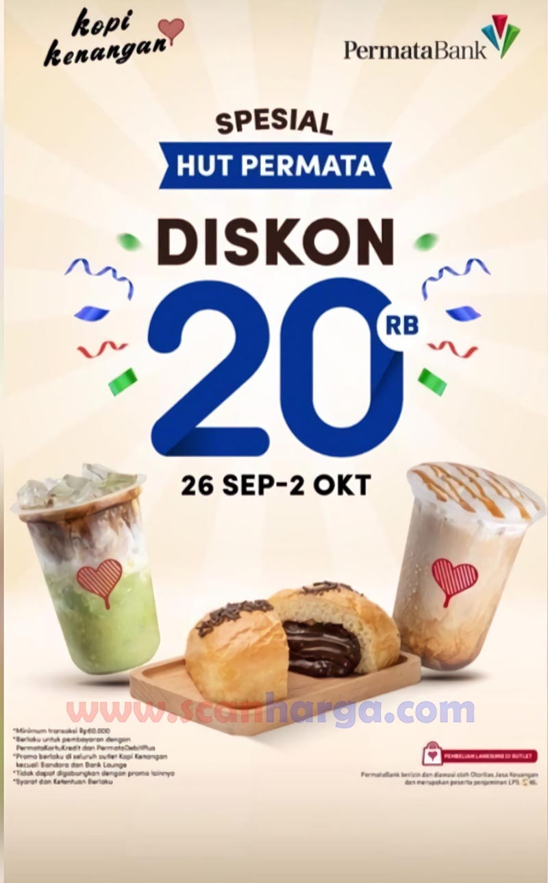 Promo Kopi Kenangan HUT Permata Bank Diskon 20%