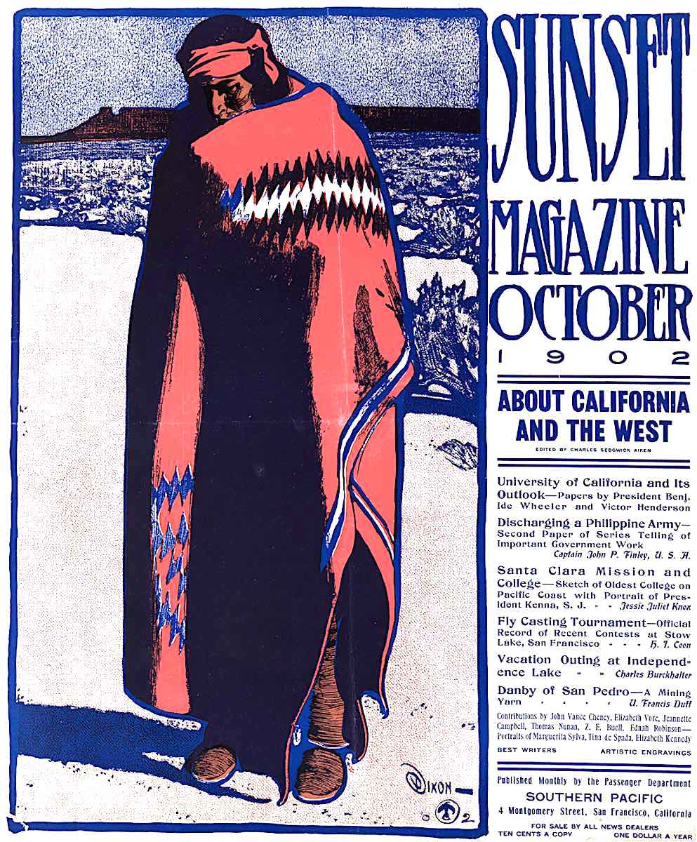 a Maynard Dixon illustration 1902 Sunset Magazine October, First Nations, Southwest