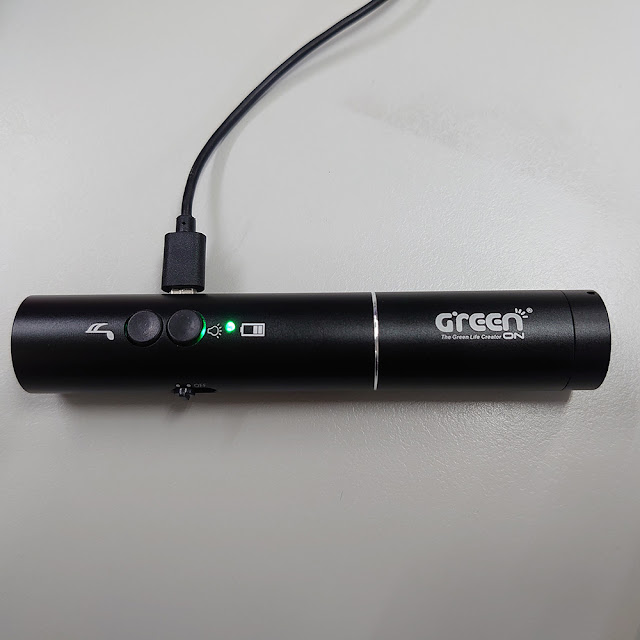 GREENON USB電子哨手電筒 充電指示燈 充飽綠燈