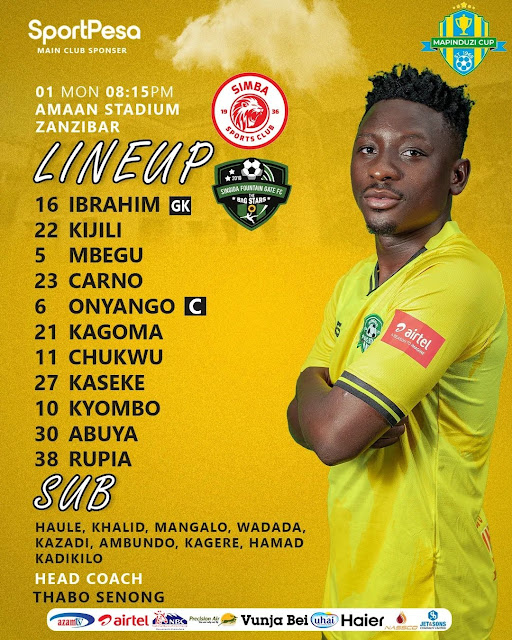 Kikosi cha Singida Fountain Gate vs Simba SC - Confirmed Squad