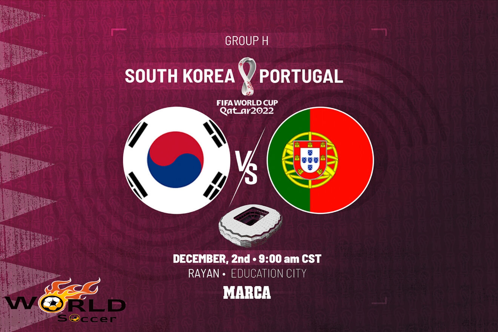 The date of the Portugal match against Korea, broadcast live in the 2022 World Cup, and the carrier channel