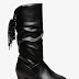 Tie Back PU Leather Mid Calf Boots - Eu 40