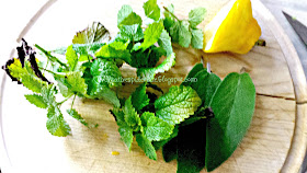 Lemonbalm, Lemon zested, and Sage