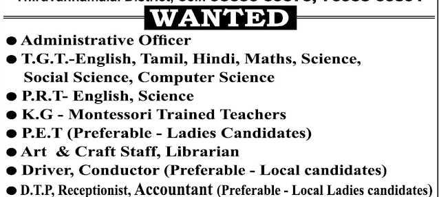 Teachers Wanted Walk in Interview on 30-12-2023