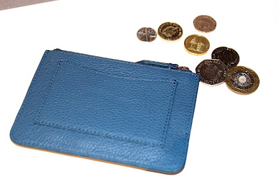 Mulberry steel blue classic grain coin pouch 