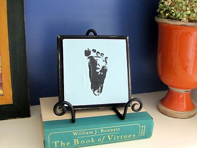 Baby Footprint Plaque mothers day crafts for babies. Baby Footprint Plaque