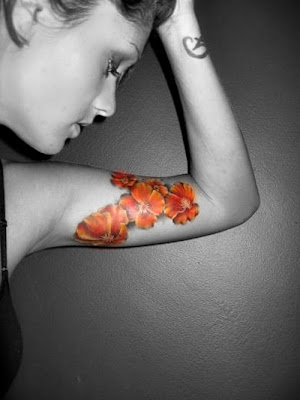 Flower tattoos on left arm tattoos for girls tattoos